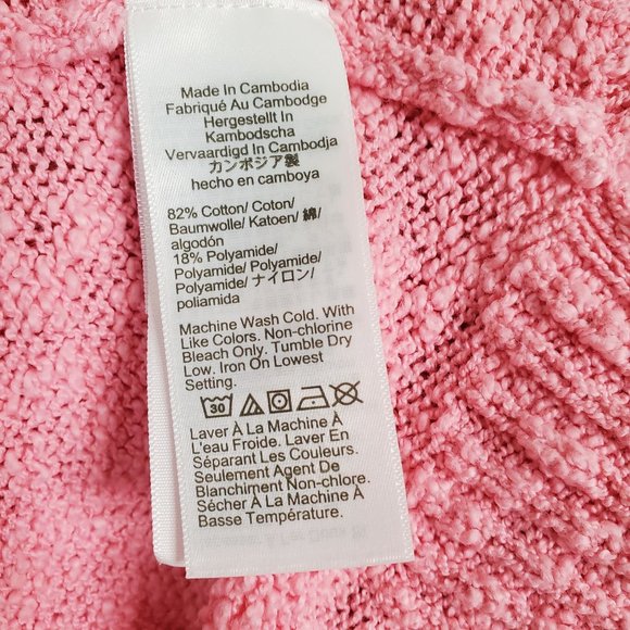 Reimagined by J Crew Size XL Sweater V-neck Slub Knit Cotton Blend Textured Pink - Picture 9 of 11